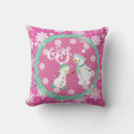 Almofada Travesseiro de Natal Snowman Joy