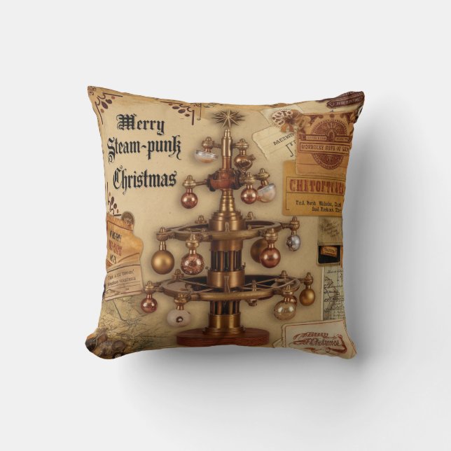 Almofada Travesseiro de Natal Steampunk (Frente)