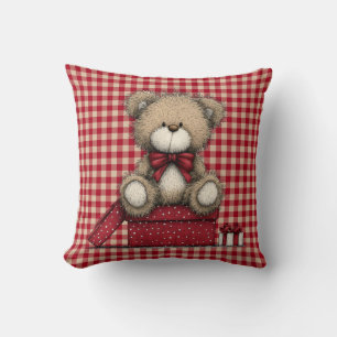 Almofada Travesseiro de Natal Urso de Pelúcia