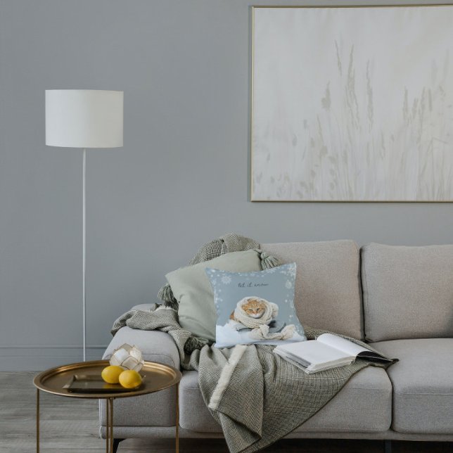 Almofada Travesseiro De Neve (Cozy Winter Cat Pillow)