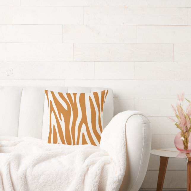 Almofada Travesseiro de Ochre e Off White Zebra Design (Sofá)