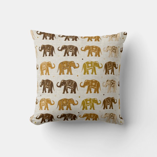 Almofada Travesseiro de Olhar Linen com Padrão Elefante (Frente)