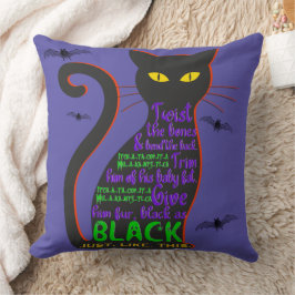 Almofada Travesseiro de Ortografia de Gato Negro