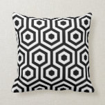 Almofada Travesseiro de padrão branco e preto elegante<br><div class="desc">Travesseiro Geométrico Preto e Branco.</div>