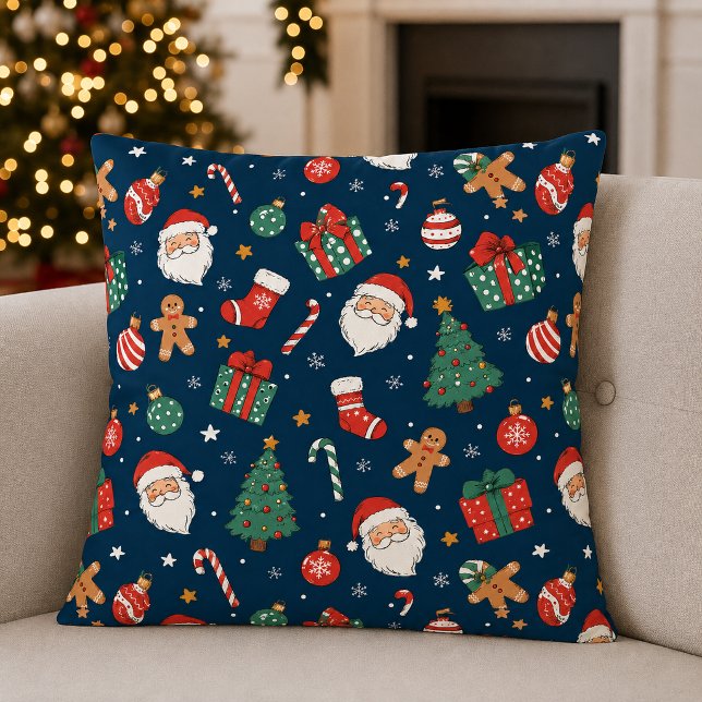 Almofada Travesseiro de Padrão Contínuo de Natal (Criador carregado)