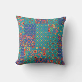 Almofada Travesseiro de Padrão de Patchwork Faux Nostalgic