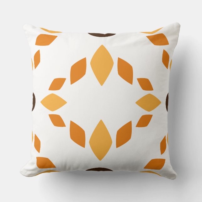 Almofada travesseiro de padrão floral castanho (Frente)