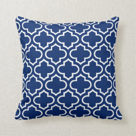 Almofada Travesseiro de padrão quatrefoil em azul real