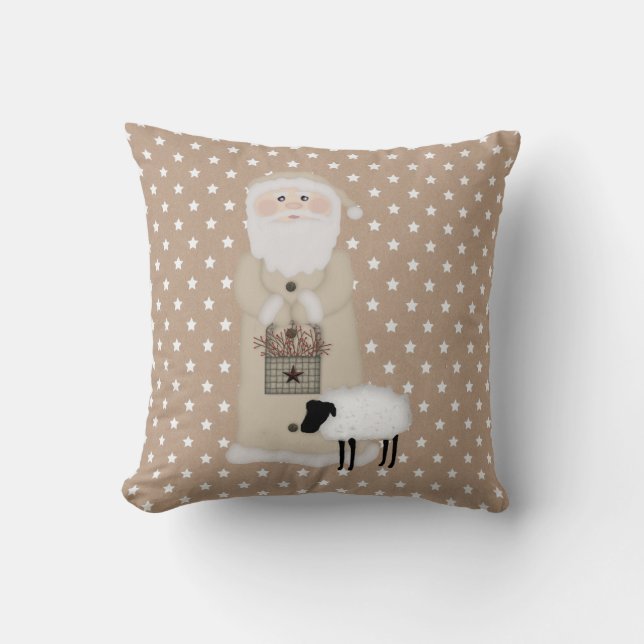 Almofada Travesseiro de Papais noeis primitivos (Frente)