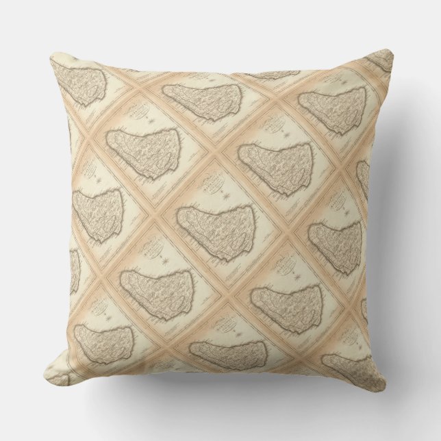 Almofada Travesseiro de Paul McGehee "Barbados Map" (Frente)