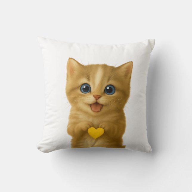 Almofada Travesseiro De Pensamento De Gatinho Gelado Adoráv (Frente)