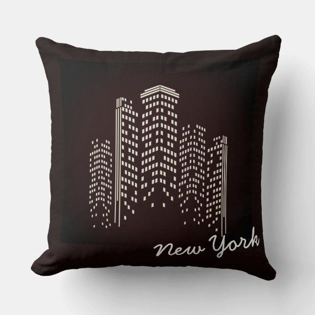 Almofada Travesseiro de Poliéster Nova York Skyline (Frente)