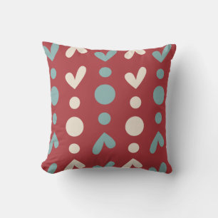 Almofada Travesseiro de Pontos e Listras de Amor