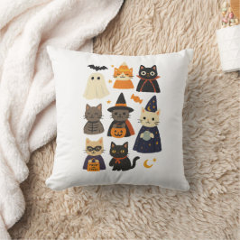 Almofada Travesseiro de Presente de Halloween de Gato Fofo