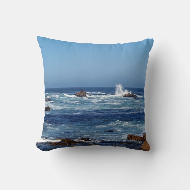 Almofada Travesseiro de projeção de ondas do oceano reversí (Frente)