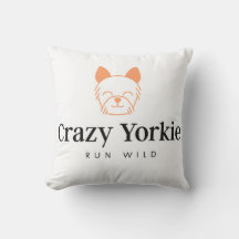 Travesseiro de proteção Crazy Yorkie 16" x 16"