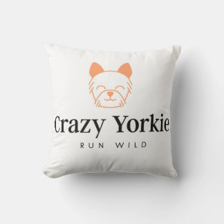 Almofada Travesseiro de proteção Crazy Yorkie 16" x 16"
