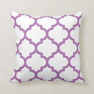 Almofada Travesseiro de Quatrefoil - roxo brilhante da