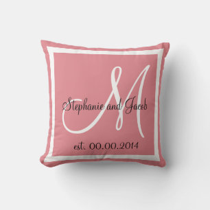 Almofada Travesseiro de recordação de casamento Rosa Poeira