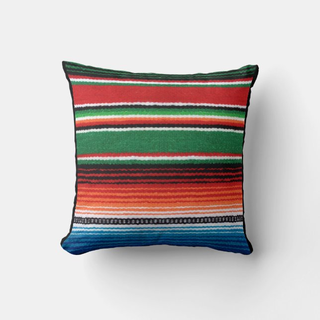 Almofada Travesseiro de Serape Mexicano (Frente)