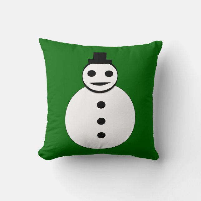 Almofada Travesseiro de Snowman de Natal sorridente (Frente)