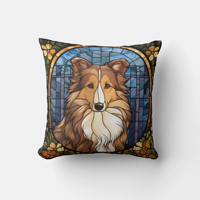 Almofada Travesseiro de Sofá de Cachorro Sheltie (Frente)