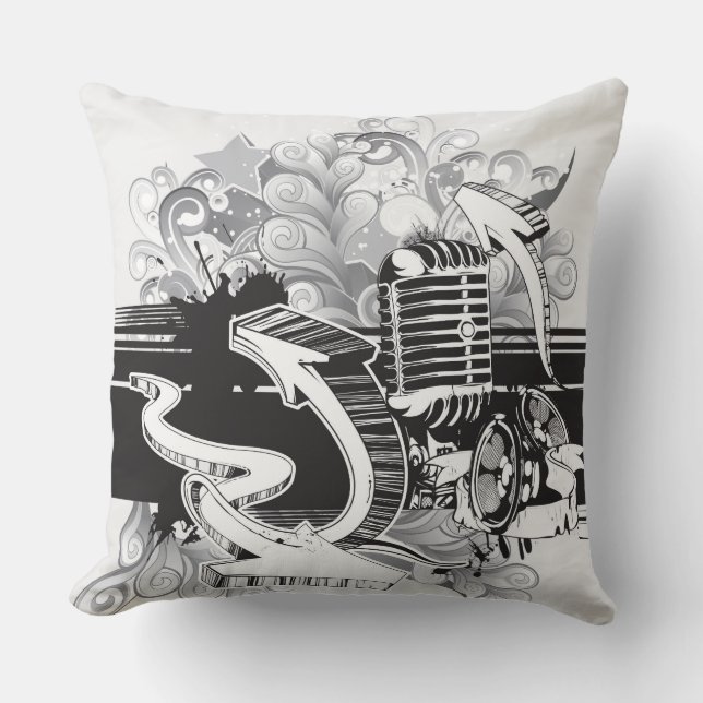Almofada Travesseiro de Soul Music com Jazz Reversible (Frente)