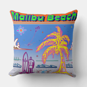 Almofada travesseiro de surfistas "Malibu Beach"