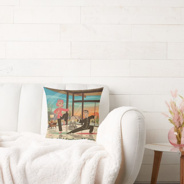 Almofada Travesseiro de Tai Chi Moderno de Meados do Século (Sofá)