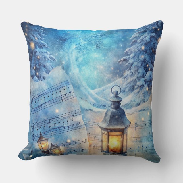 Almofada Travesseiro de trem de Natal mágico - inverno de V (Frente)