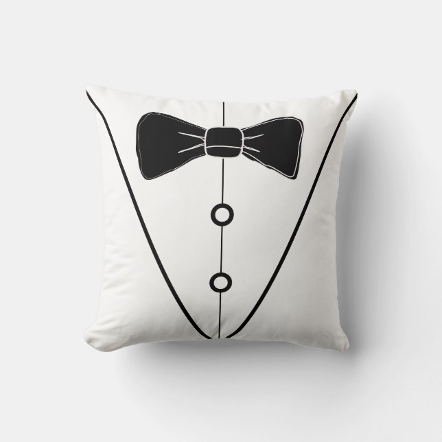 Almofada Travesseiro de Tuxedo Branco (Frente)