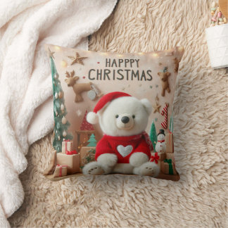 Almofada travesseiro de urso polar de natal