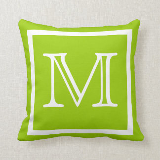 Almofada TRAVESSEIRO de verde limão sólido MONOGRAM