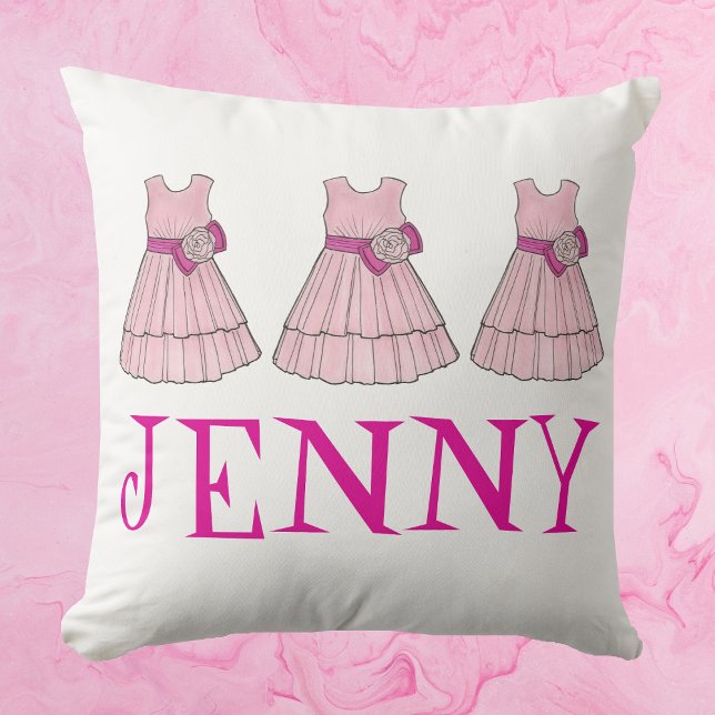 Almofada Travesseiro de Vestido da Flower Girl Pink Pageant (Flower Girl Pillow)