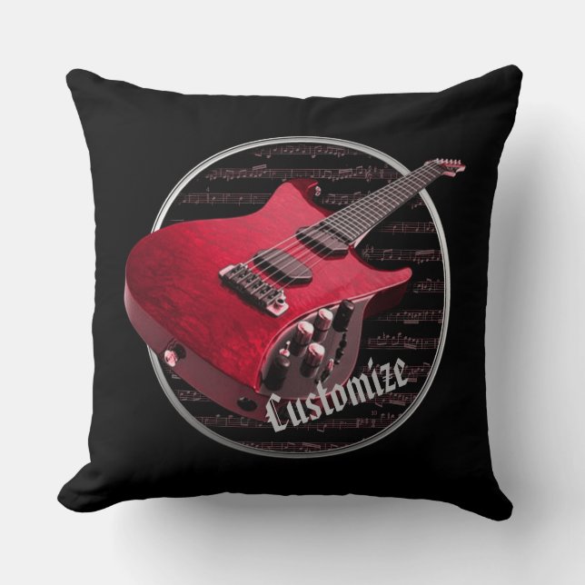 Almofada Travesseiro de Violão Elétrico Personalizado (Frente)