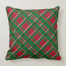 Almofada Travesseiro de Xadrez Vermelho e Verde de Natal fe