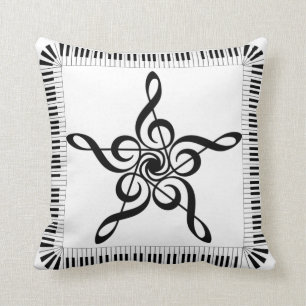 Almofada Travesseiro decorativo 16" do Clef de triplo da
