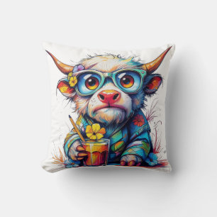 Almofada Travesseiro Decorativo 16" x 16"Com a vaca maravil