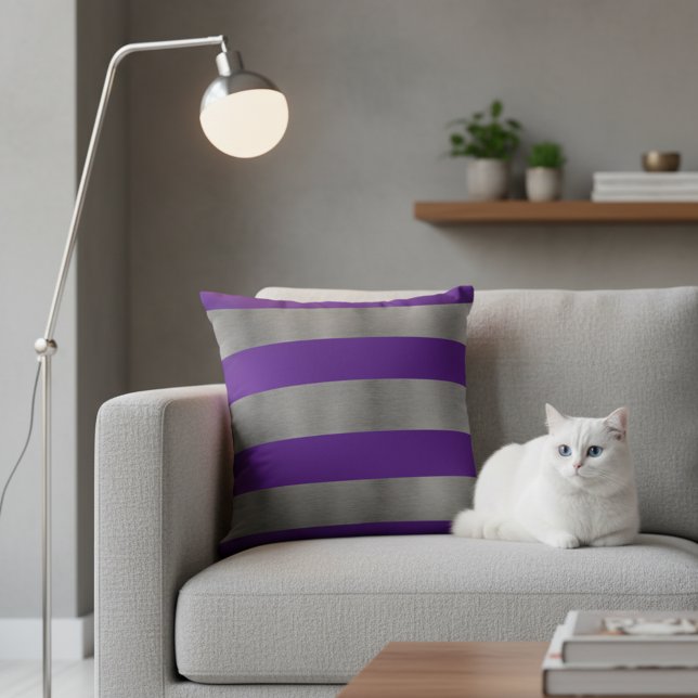 Almofada travesseiro decorativo 16x16 para Cinza - Stripe R (16x 16 throw pillow for couch.)