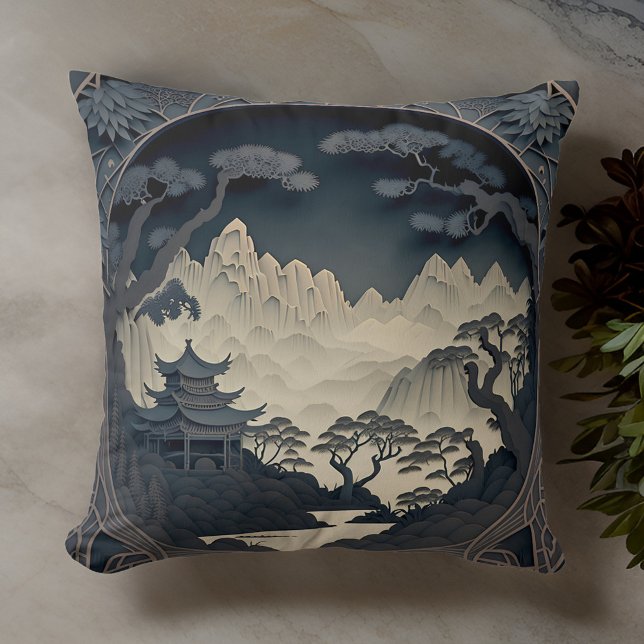 Almofada Travesseiro decorativo 3D de Cinza de Paisagem Chi (Cozy up with this beautiful pillow for ultimate comfort. )
