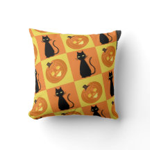 Travesseiro decorativo abóbora de Halloween