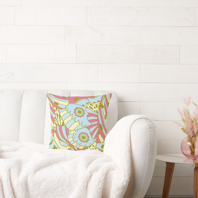 Almofada Travesseiro decorativo abstrato Azul Borboleta Azu (Sofá)