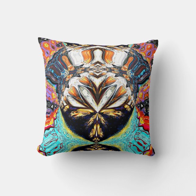 Almofada Travesseiro decorativo Abstrato de multicores verm (Frente)