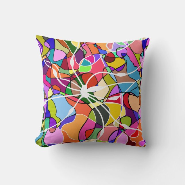 Almofada Travesseiro decorativo abstrato Doodle Design (Frente)