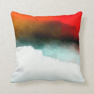 Almofada Travesseiro decorativo Abstrato vermelho, branco e