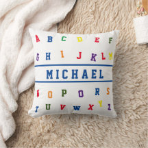 Travesseiro decorativo alfabético personalizado