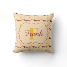 Travesseiro decorativo amarelo bonito do nome do