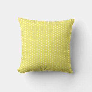 Almofada Travesseiro decorativo Amarelo e Bolinhas branca