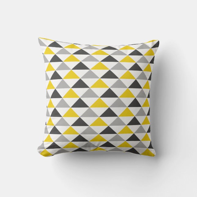 Almofada Travesseiro decorativo amarelo e cinzento do teste (Frente)