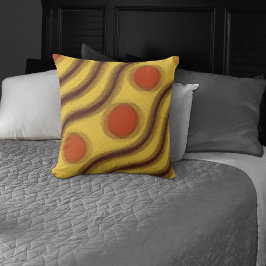 Almofada Travesseiro decorativo Amarelo e Marrom abstrato c